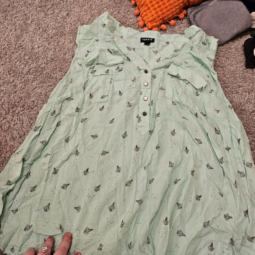 Torrid Mint Ice Cream Tank Blouse